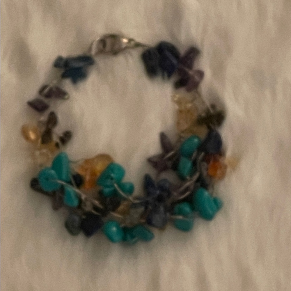 Multicolor Gemstone Bracelet 7” - image 5